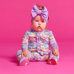 Lisa Frank x Posh Peanut Markie Magic Footie Turban & Pajamas Set Size 18-24 M